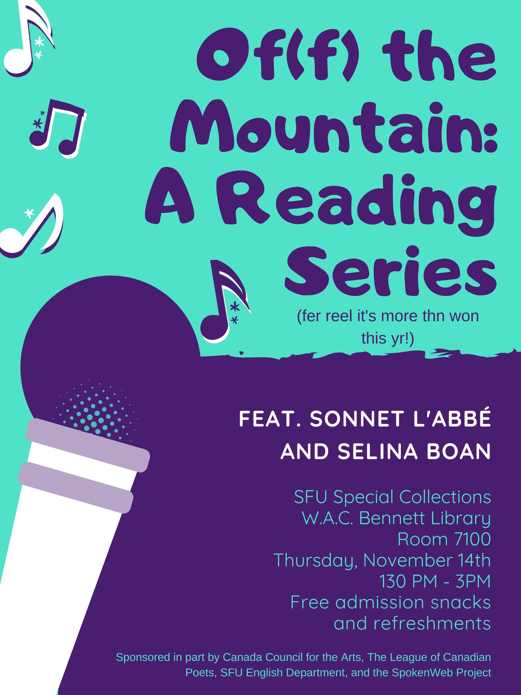 Off the mountain: a reading series. 